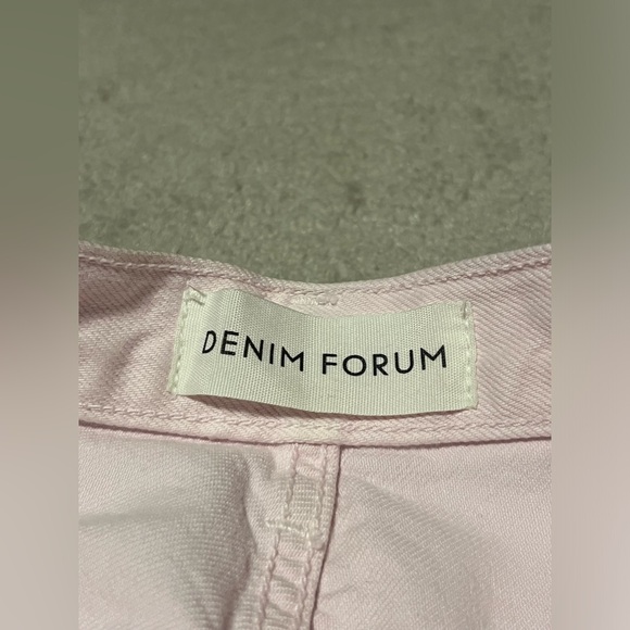 Aritzia x Denim Forum light pink high-waisted wide leg jeans - Picture 4 of 8